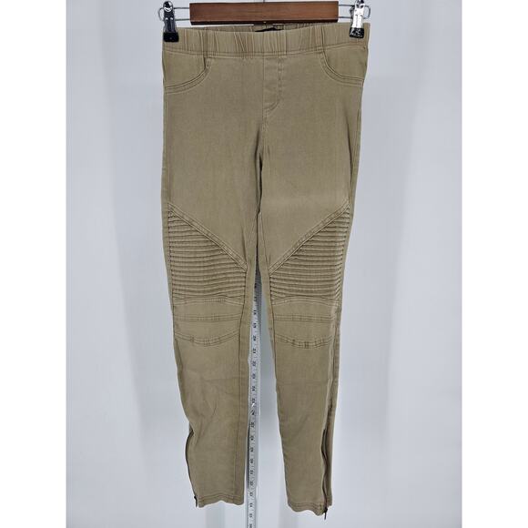 Beulah Womens Sz S Pull On Moto Style Leggings Beige - Picture 1 of 4